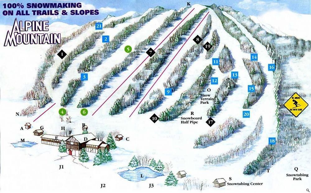 Tussey Mountain Trail Map Alpine Mountain Piste Map / Trail Map