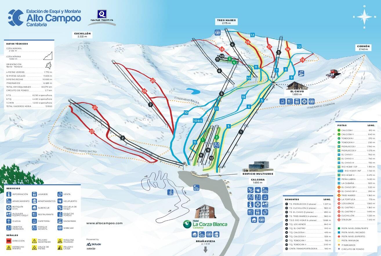 Alto Campoo Piste / Trail Map