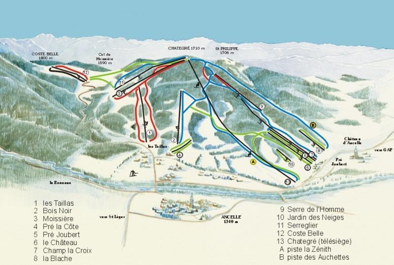 Ancelle Piste / Trail Map