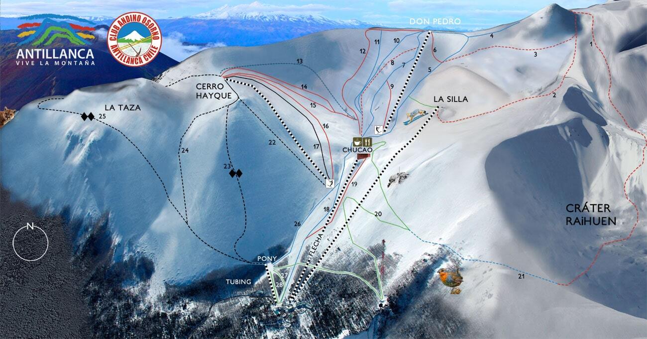 Antillanca Piste / Trail Map