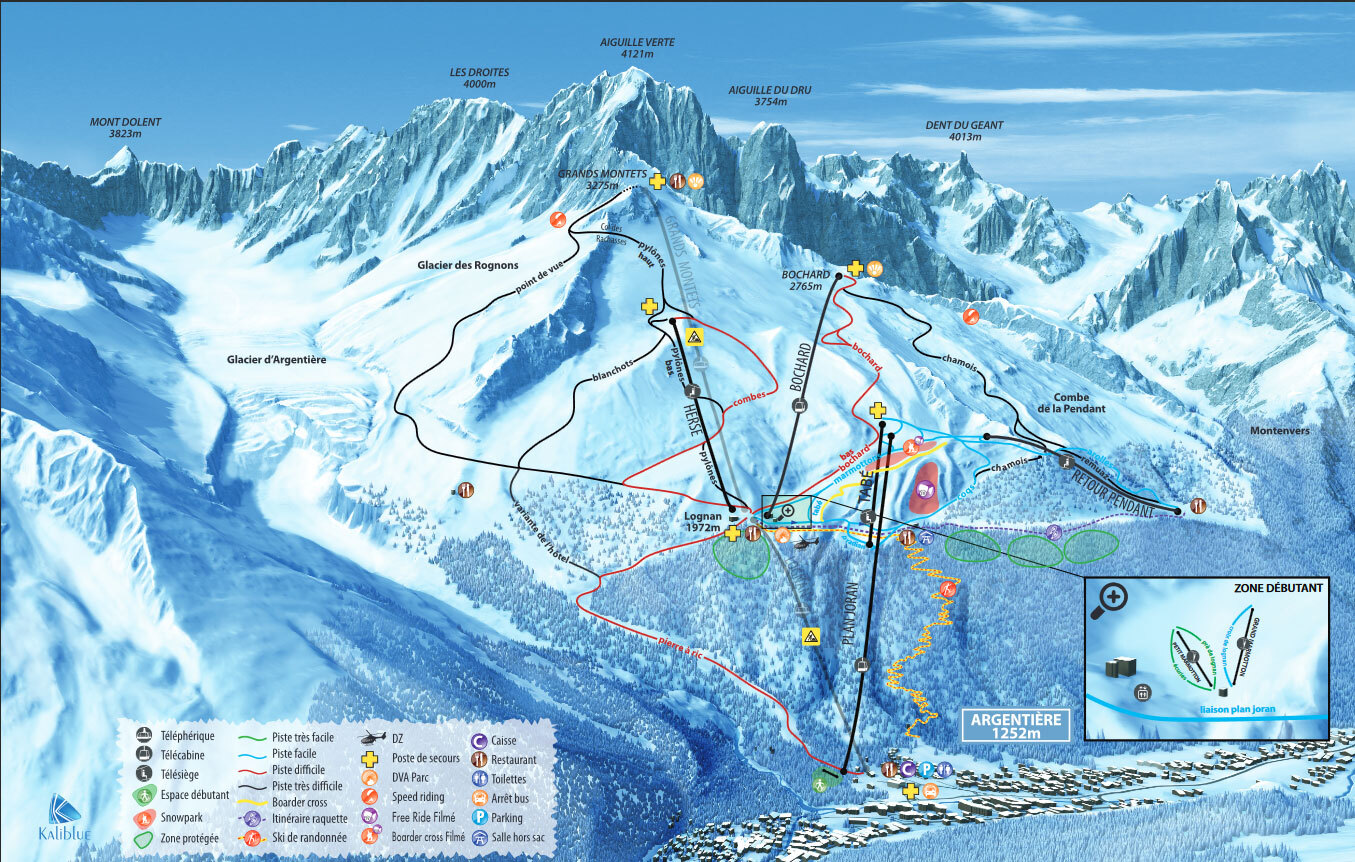 Argentiere Piste / Trail Map