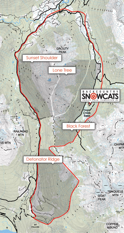 Backcountry Snowcats Piste / Trail Map