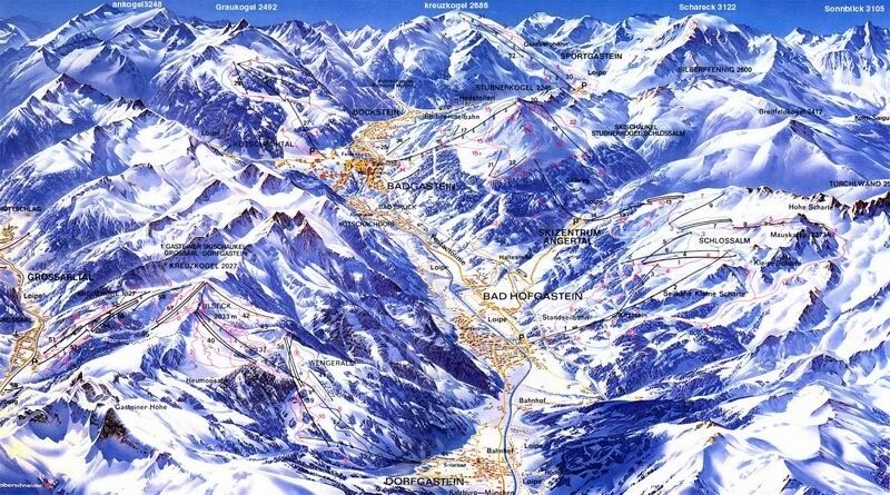 Bad Hofgastein Piste / Trail Map