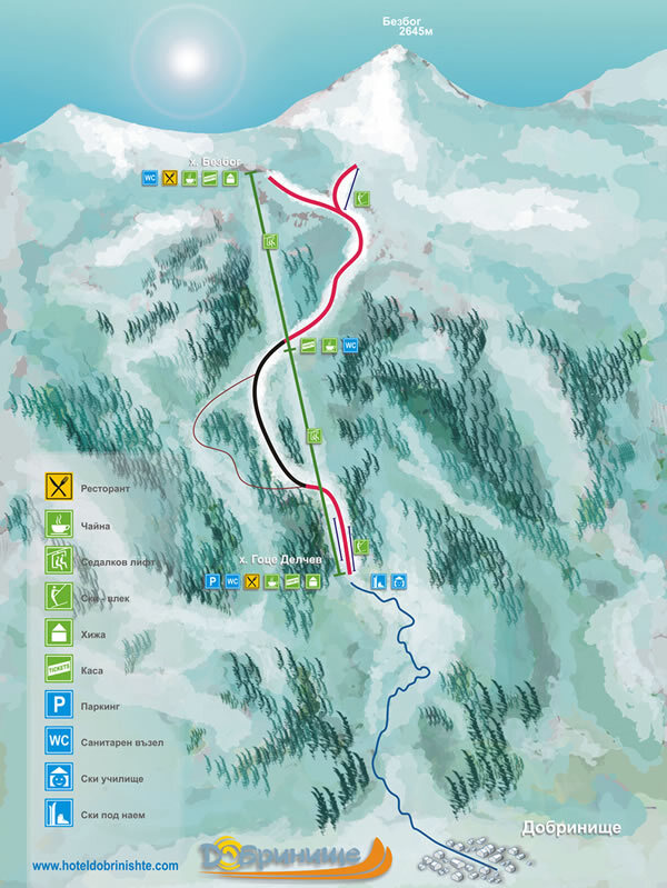 Bezbog Ski Centre Piste / Trail Map