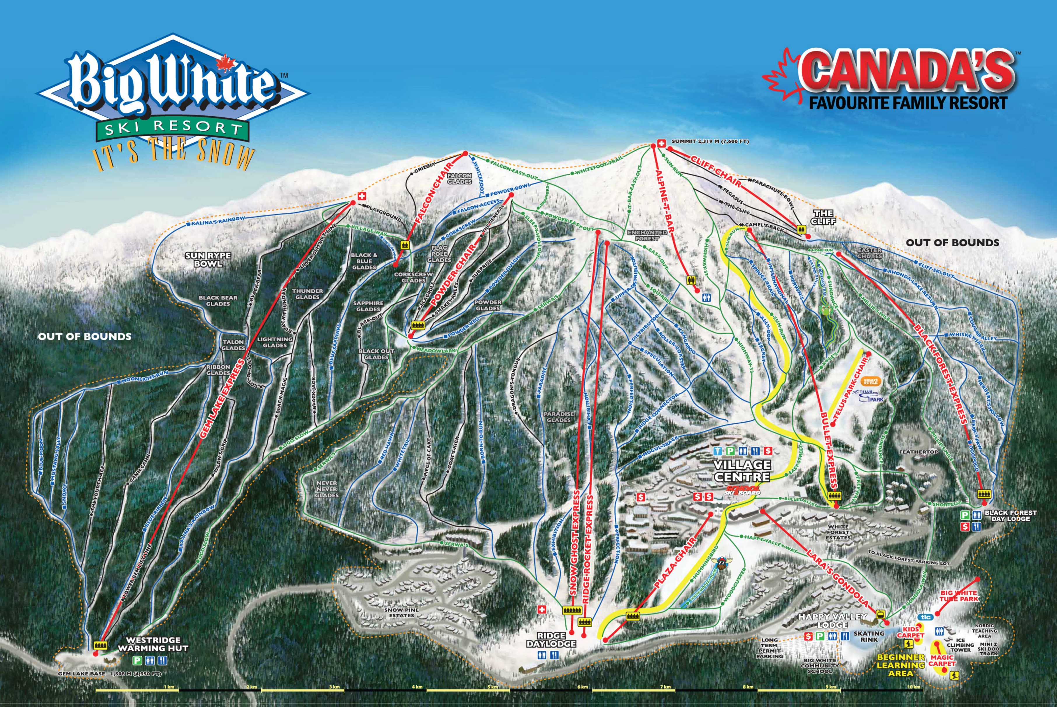 Big White Piste Map / Trail Map