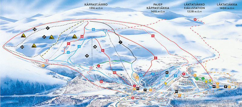 Björkliden Piste / Trail Map