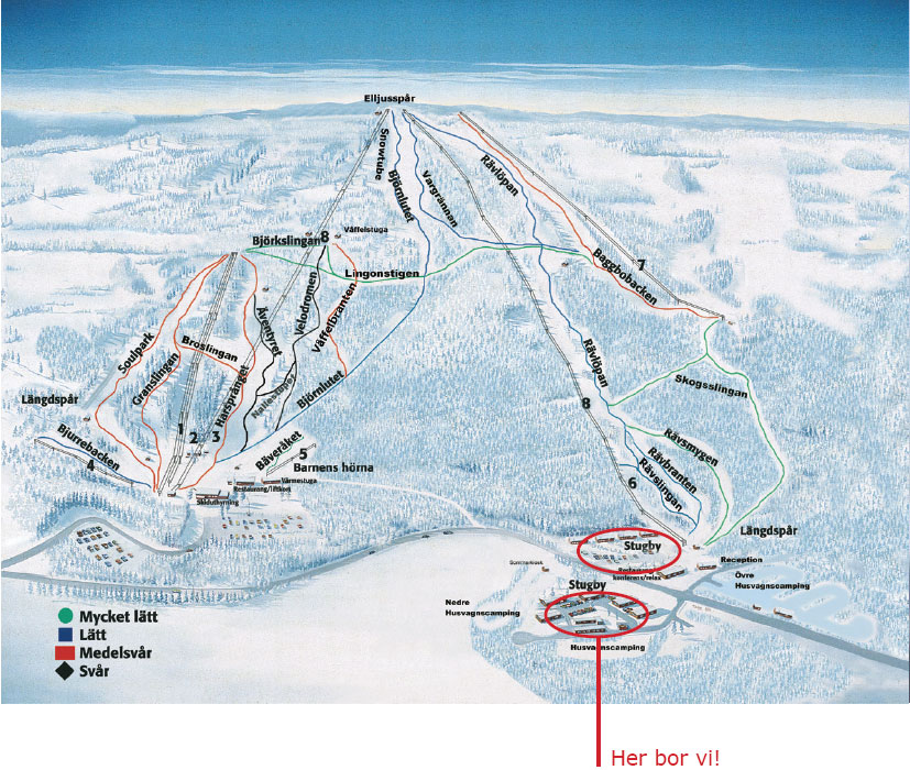 Bjursås Piste / Trail Map