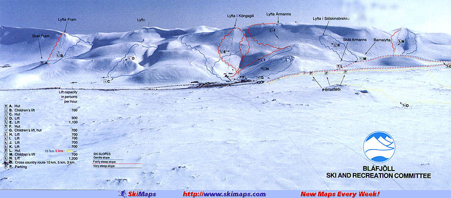 Bláfjöll Piste / Trail Map