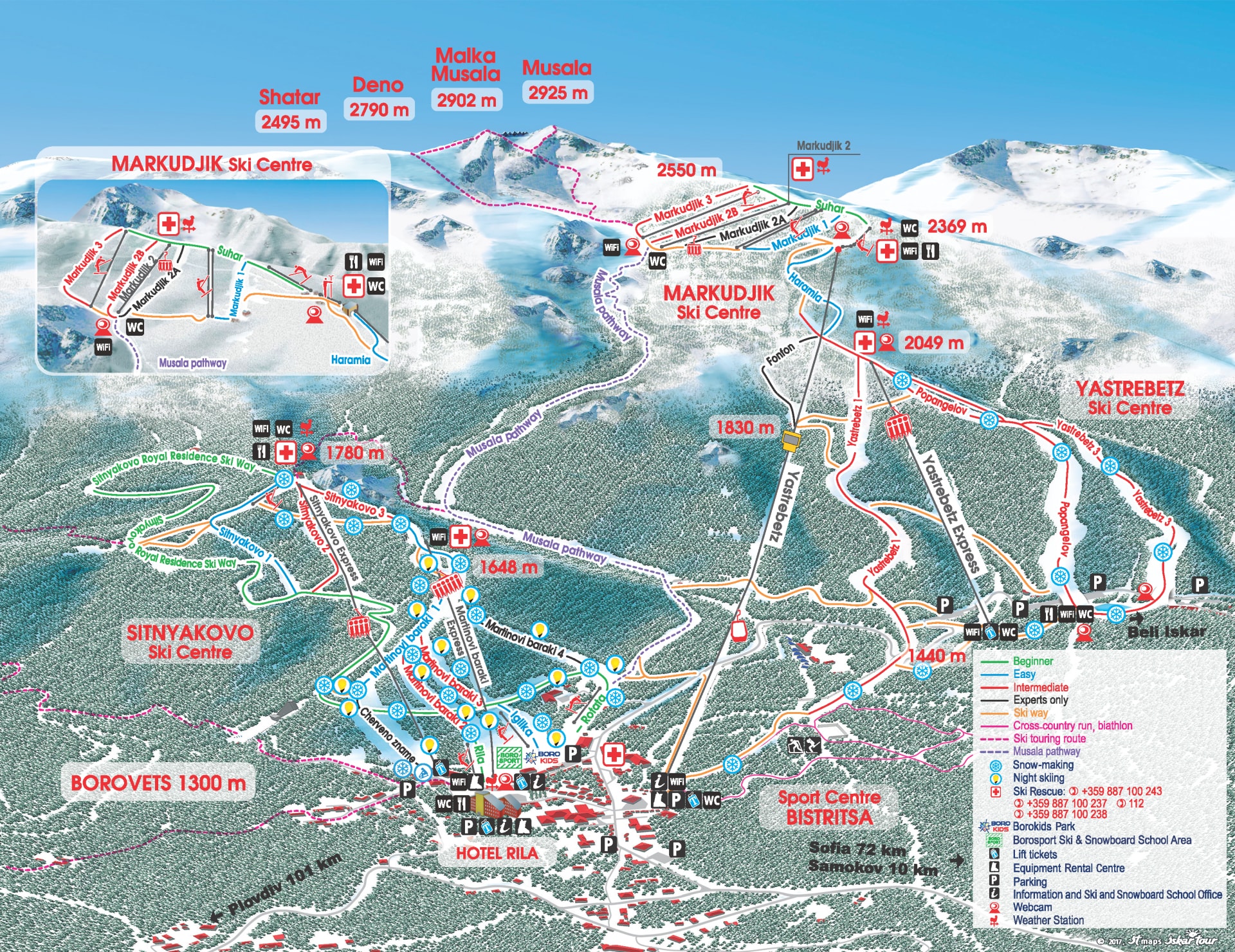 Borovets Piste / Trail Map