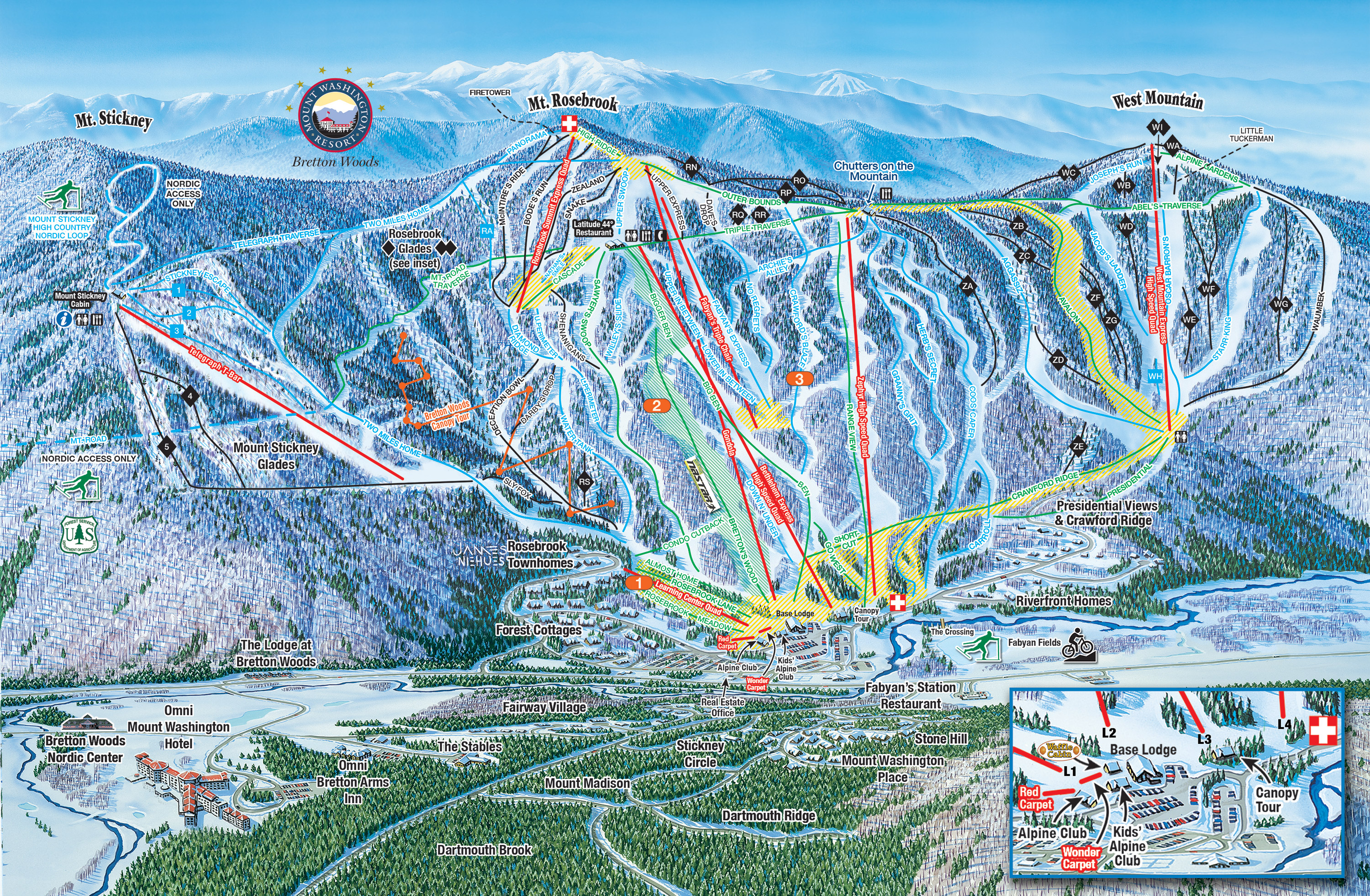 Bretton Woods Piste / Trail Map