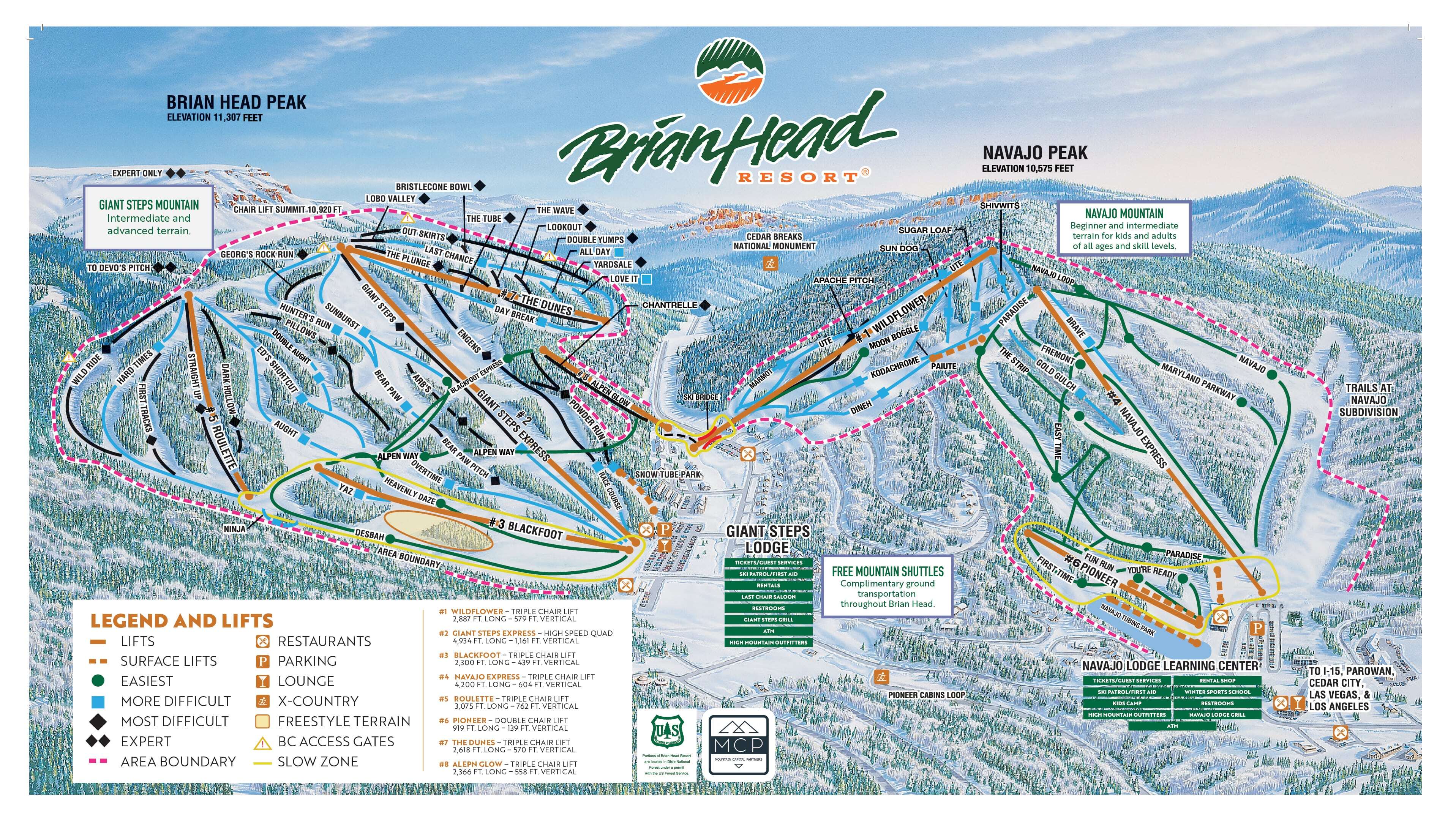 Brian Head Utah Map Brian Head Resort Piste Map / Trail Map
