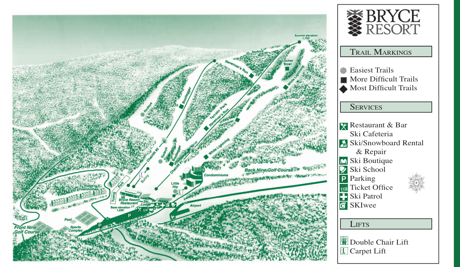 Bryce Resort Piste / Trail Map