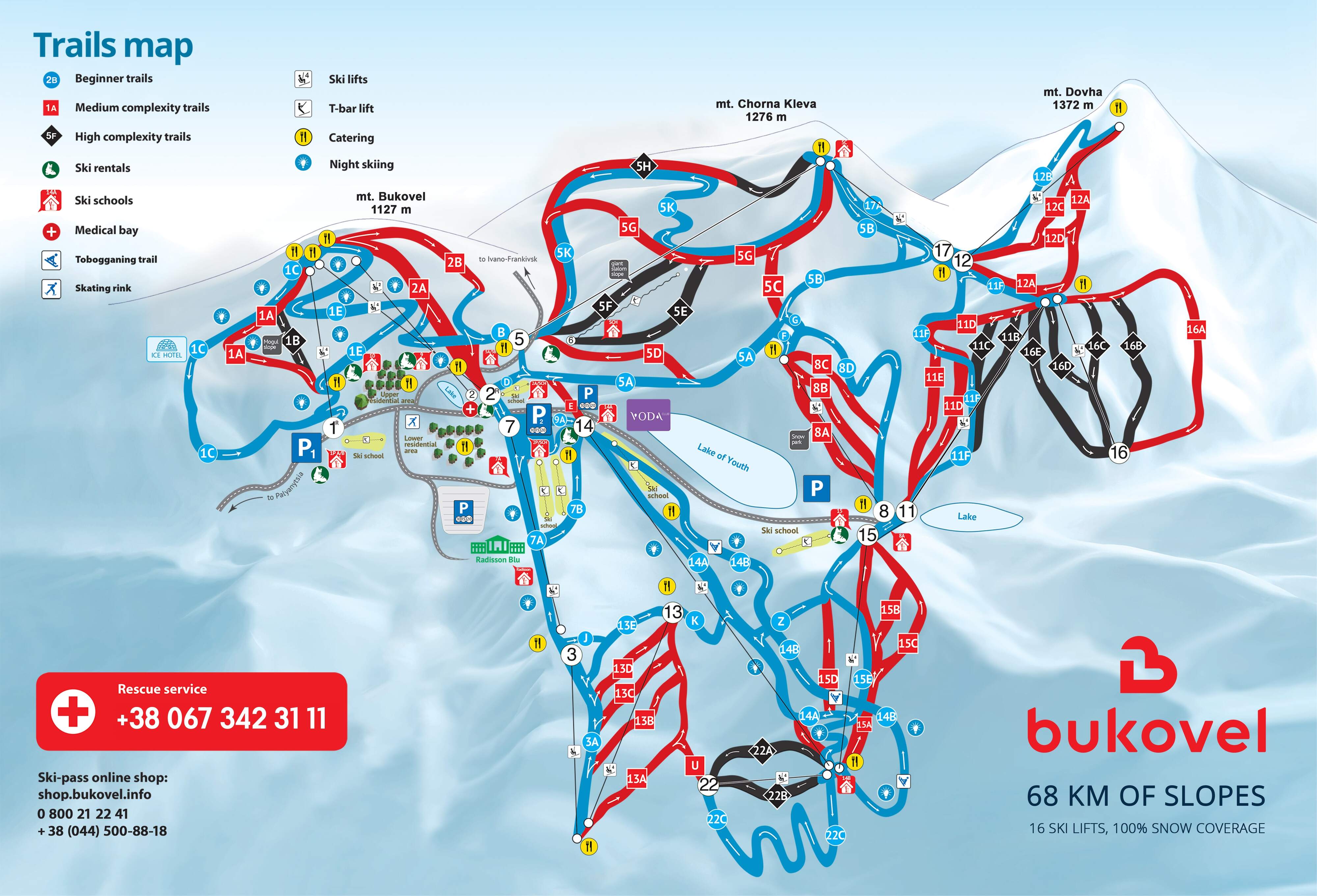 Bukovel Piste / Trail Map