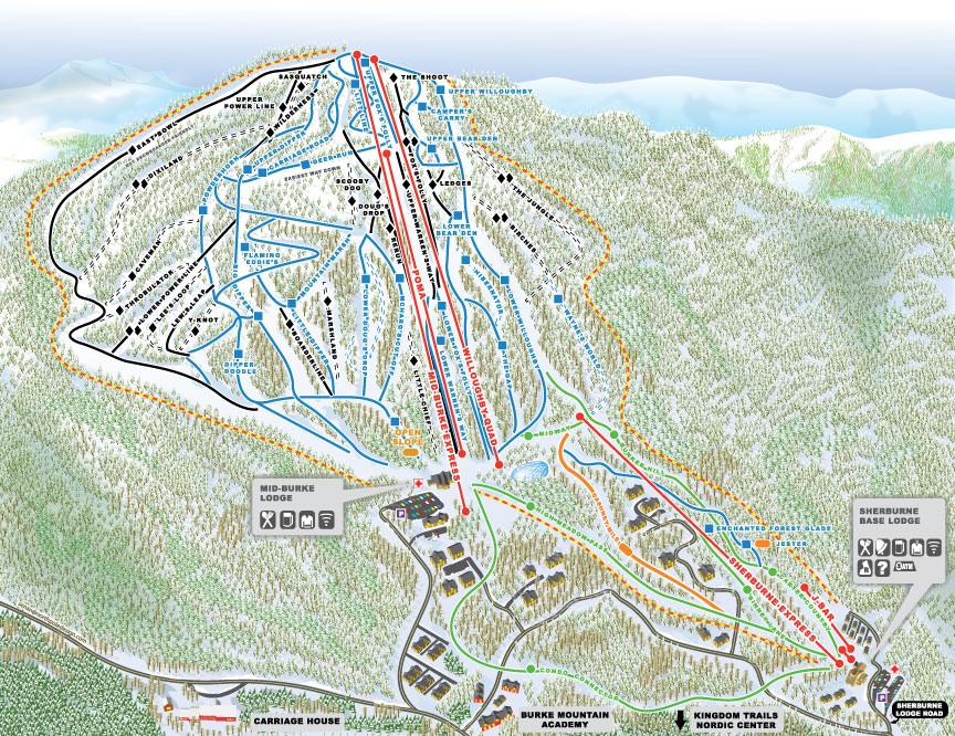 Burke Mountain Piste / Trail Map