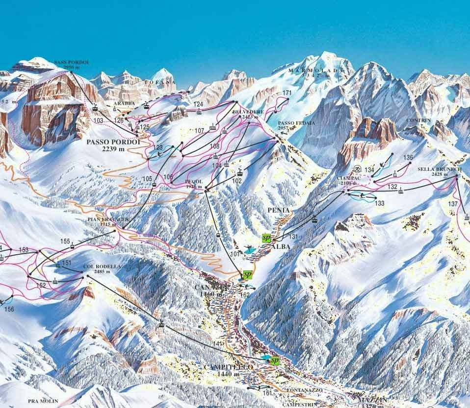 Canazei Piste / Trail Map
