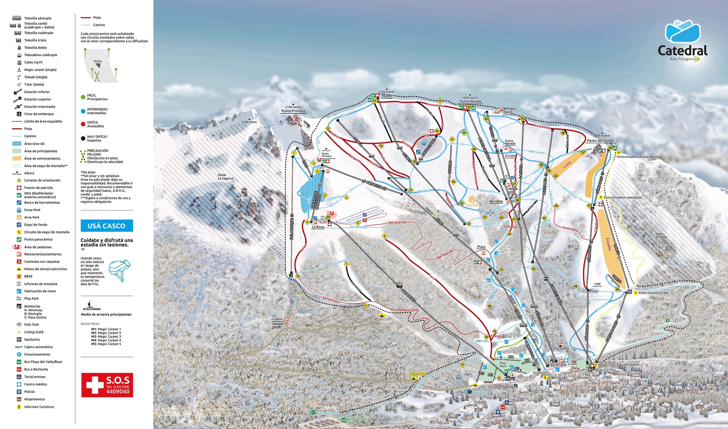 Cerro Catedral Piste / Trail Map