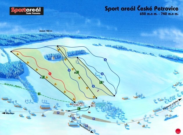 České Petrovice Piste / Trail Map