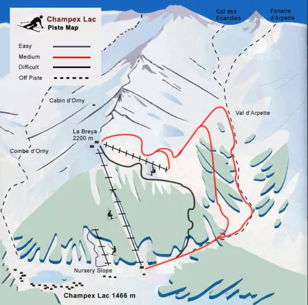Champex-Lac Piste / Trail Map