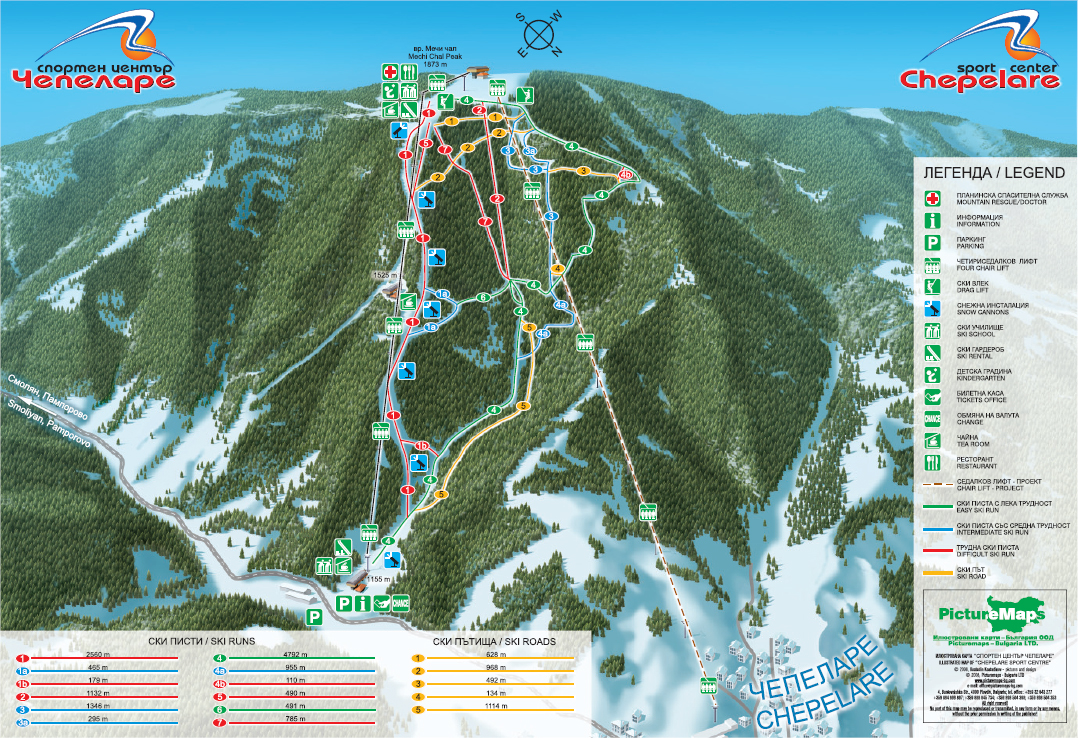 Chepelare Piste / Trail Map
