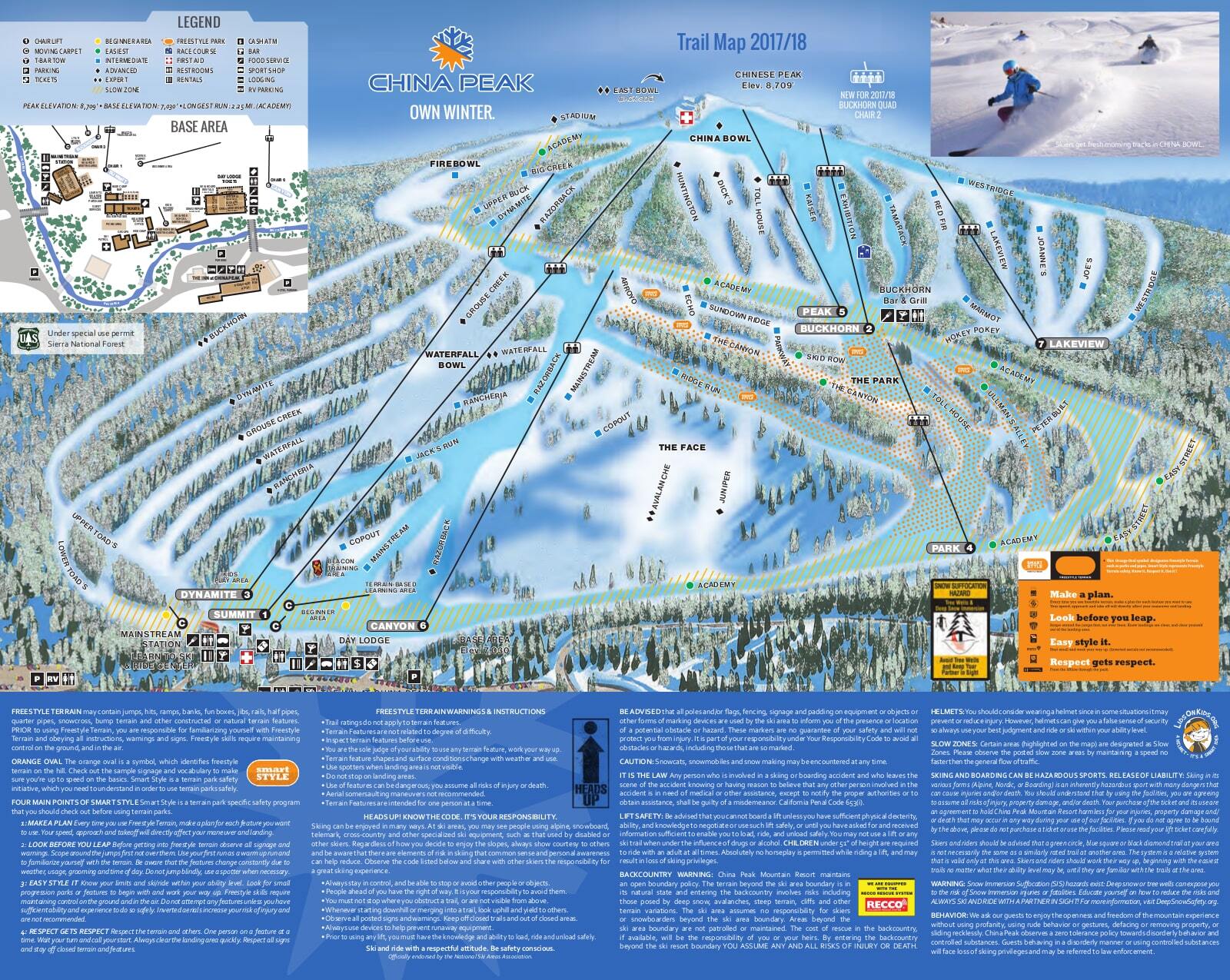 China Peak Trail Map China Peak Piste Map / Trail Map