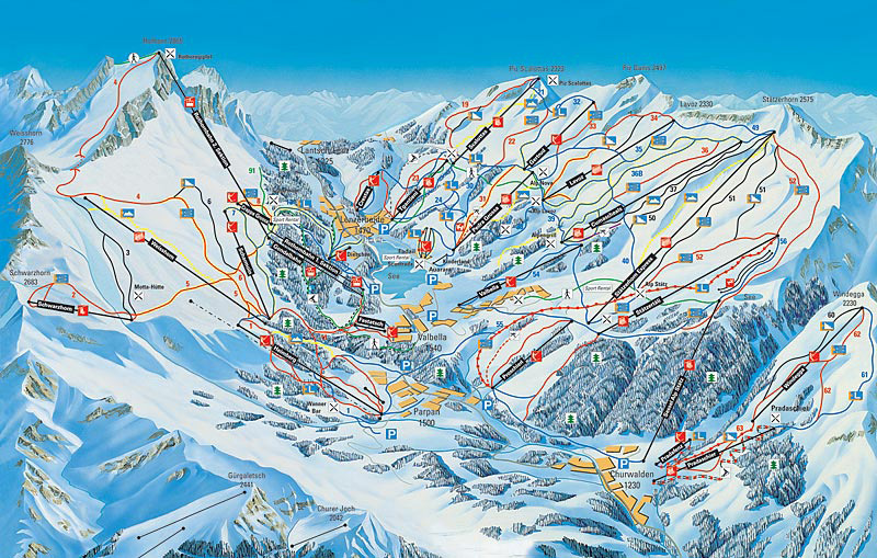Churwalden Piste / Trail Map