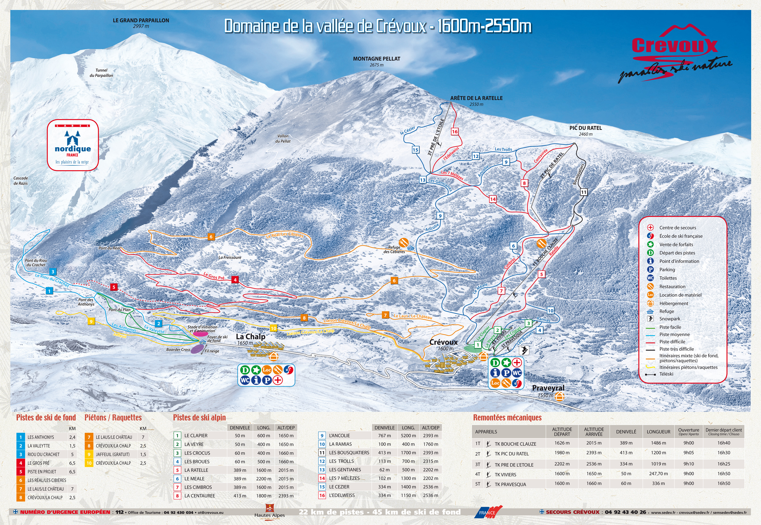 Crevoux Piste / Trail Map