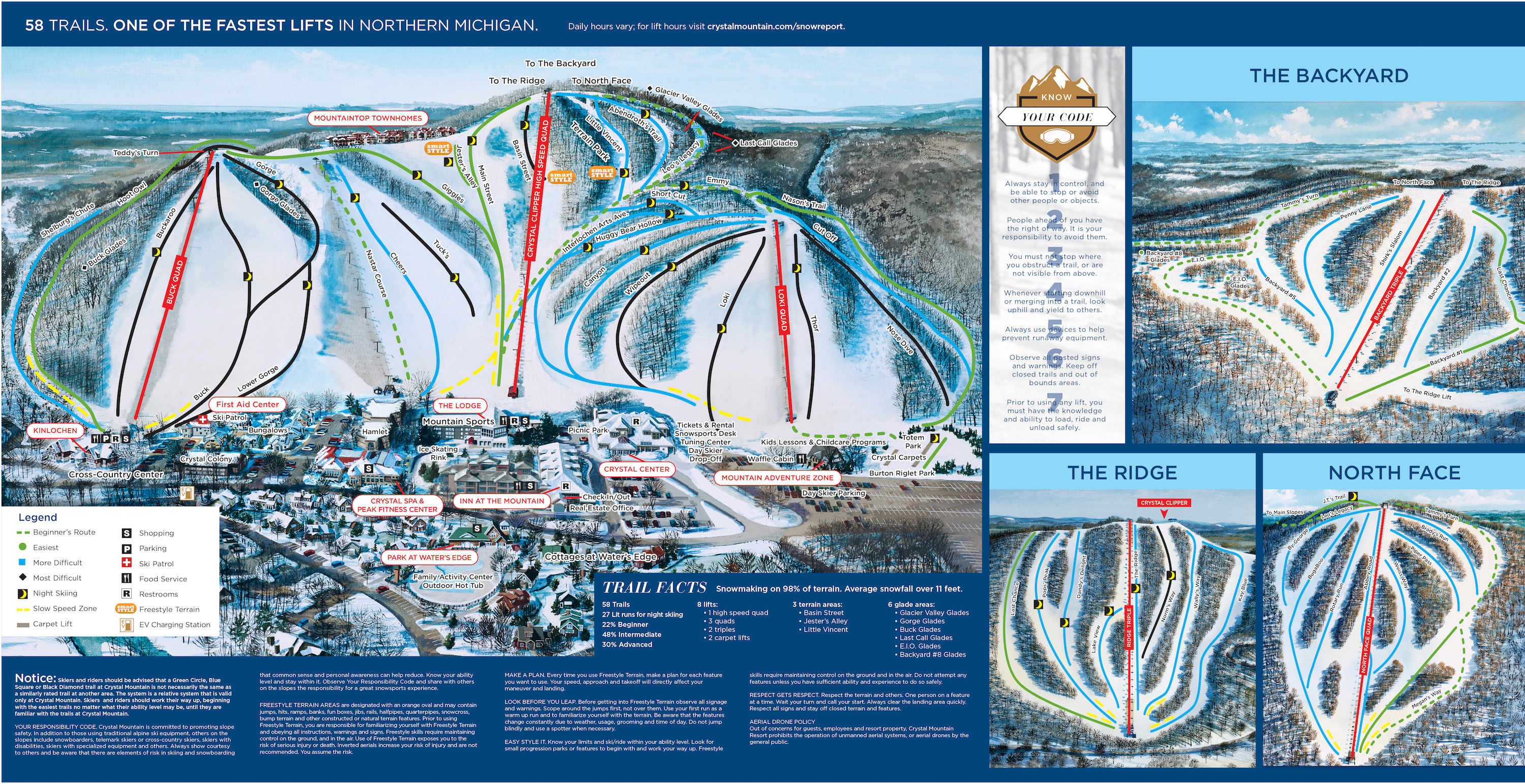 Crystal Mountain Michigan Piste / Trail Map