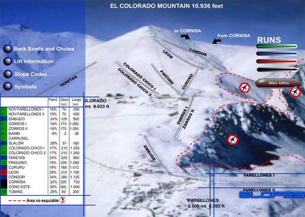 Farellones Piste / Trail Map