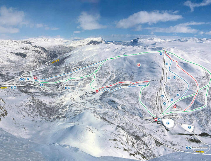 Filefjell Skiheiser Piste / Trail Map