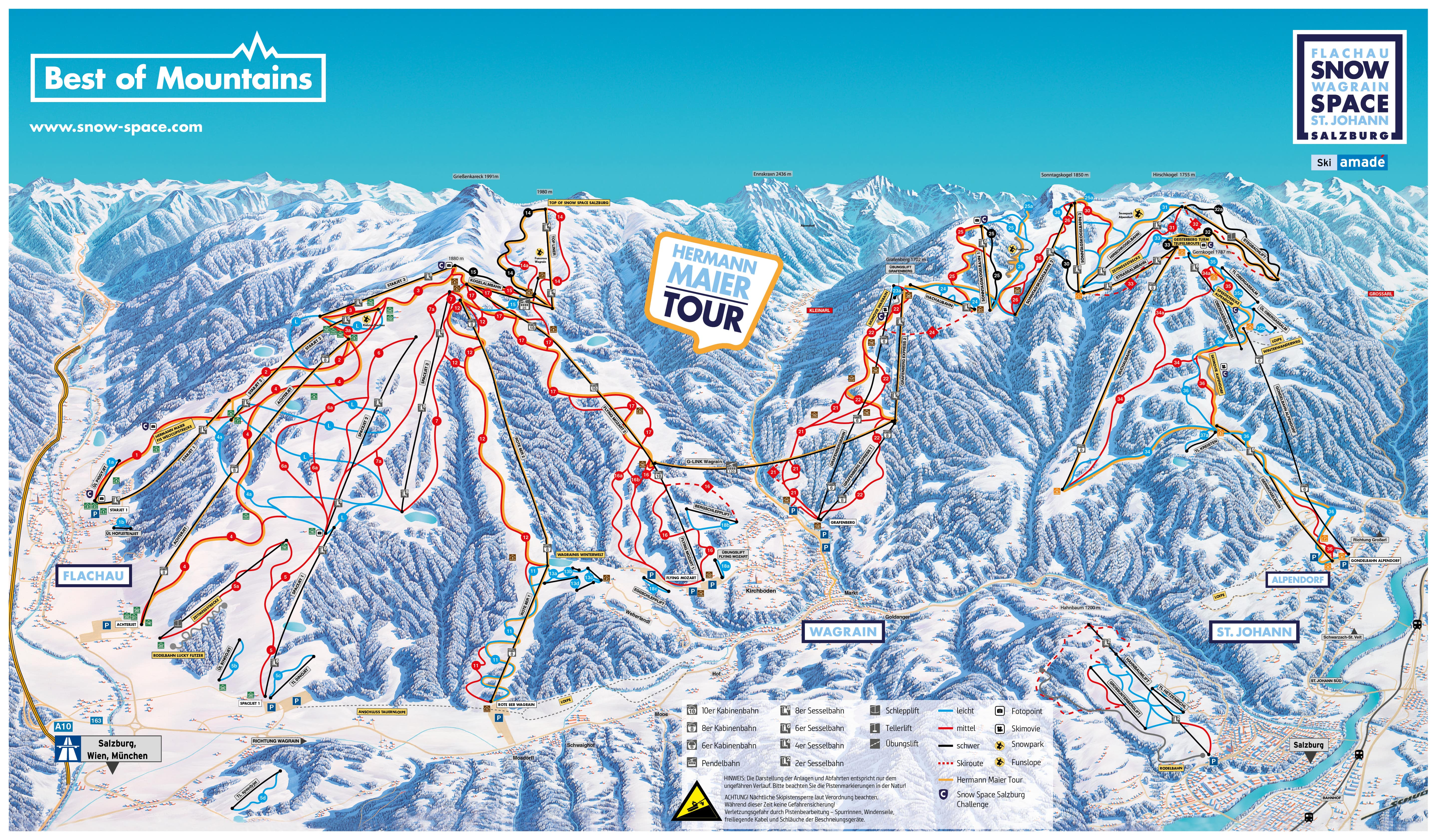 Flachau-Reitdorf Piste Map / Trail Map