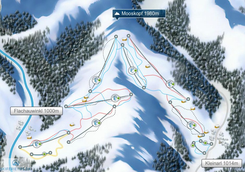 Flachauwinkl-Kleinarl Piste / Trail Map