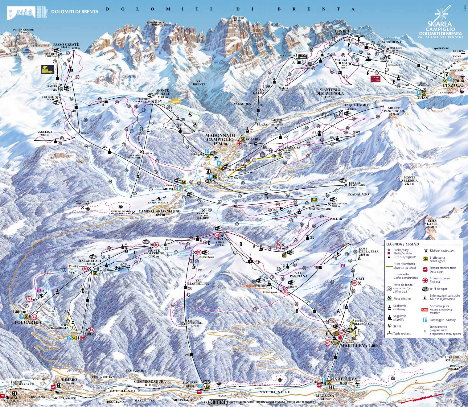 Folgarida-Marilleva Piste / Trail Map