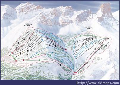 Fortress Mountain Piste / Trail Map