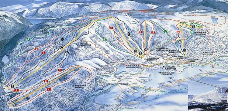 Gaustablikk Piste / Trail Map