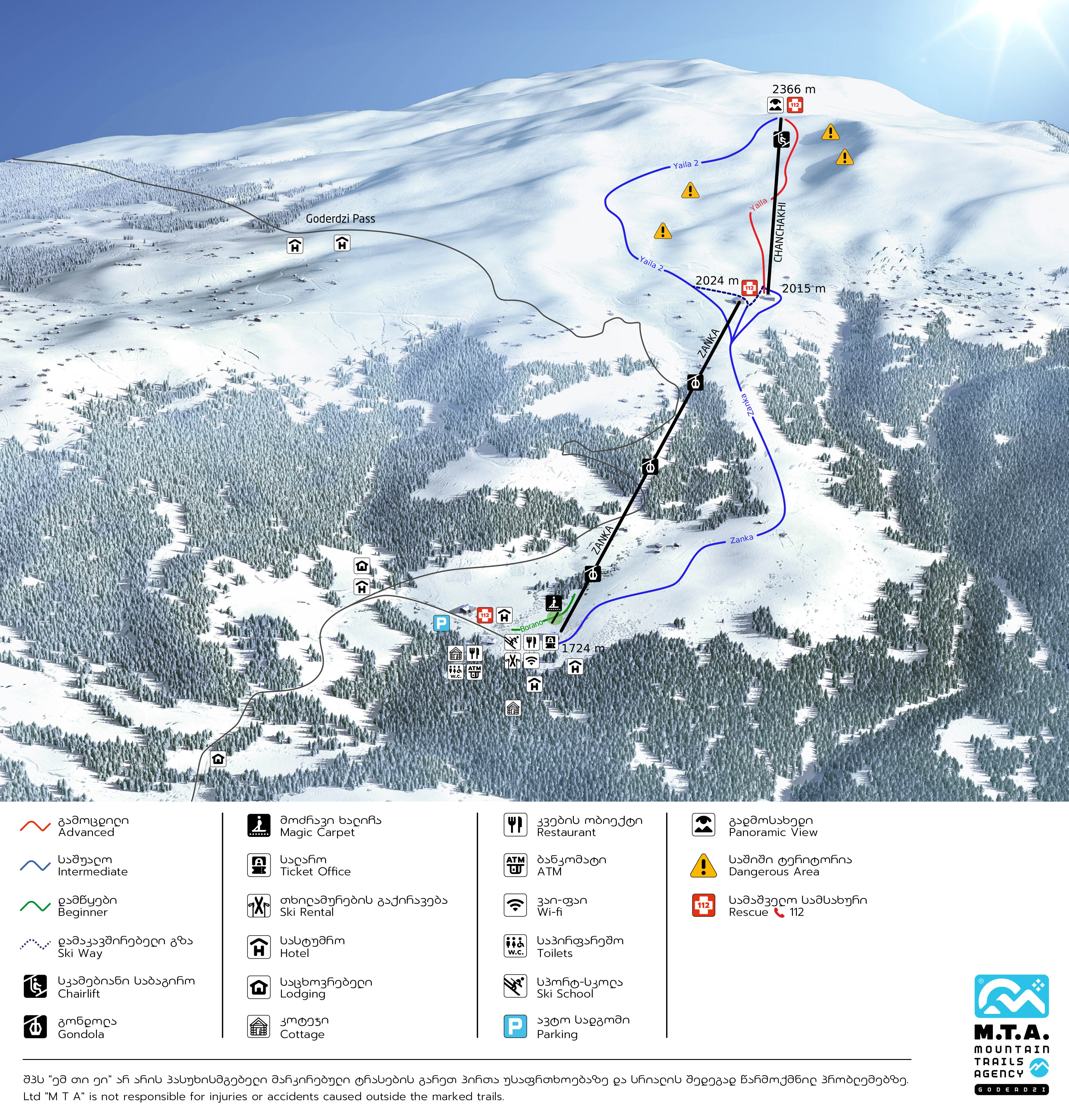 Goderdzi Piste / Trail Map