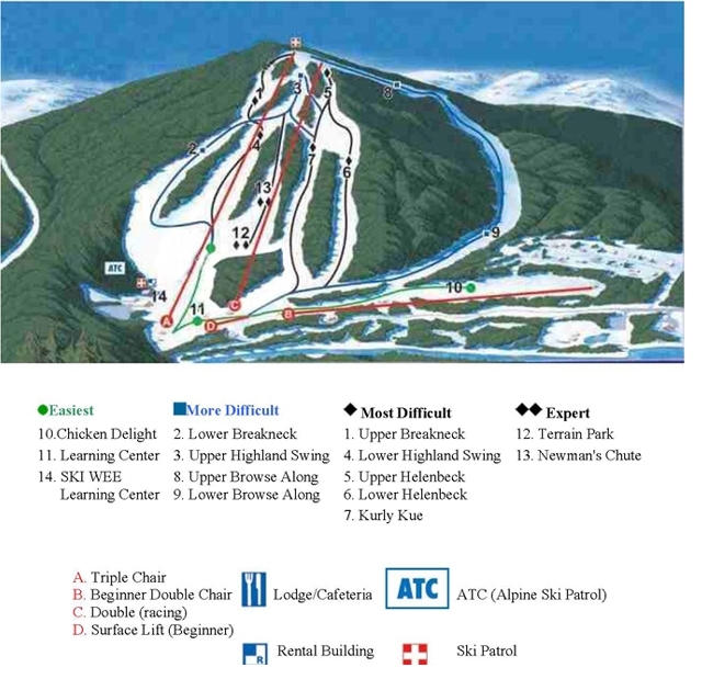 Hidden Valley Ski Resort Trail Map Hidden Valley Club Piste Map / Trail Map
