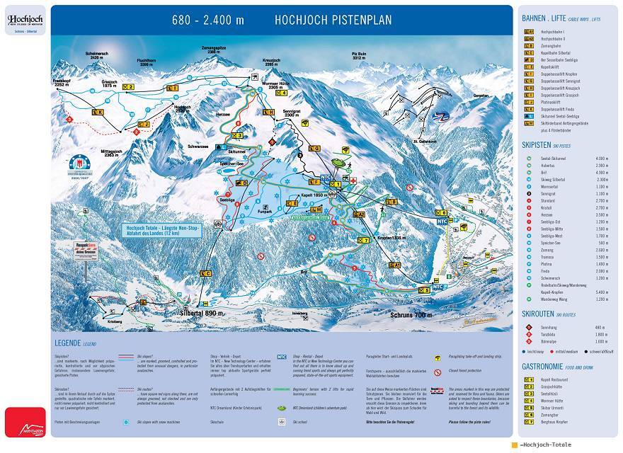 Hochjoch-Schruns Piste Map / Trail Map