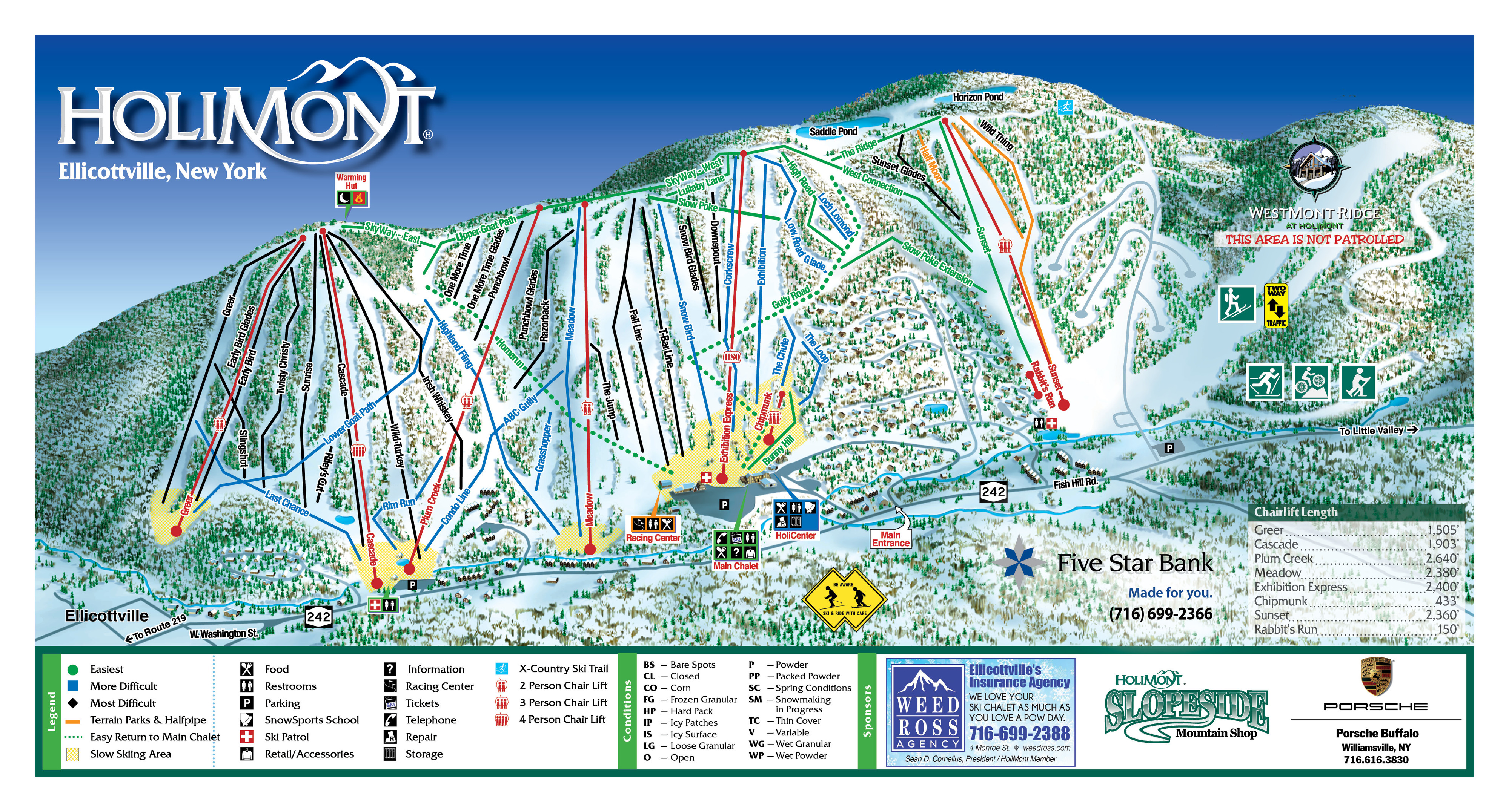 Big Tupper Ski Area Trail Map Holimont Ski Area Piste Map / Trail Map