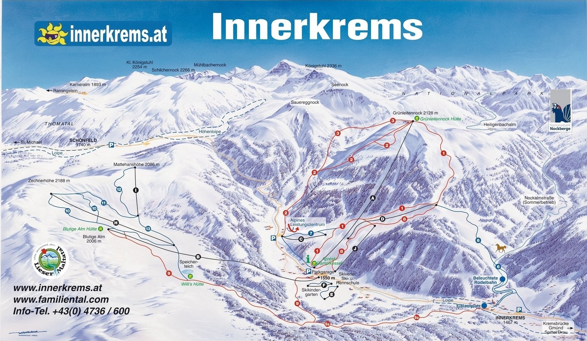 Innerkrems Piste / Trail Map