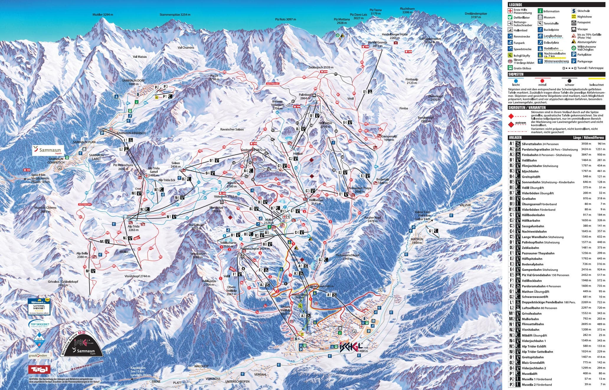 Ischgl Piste / Trail Map