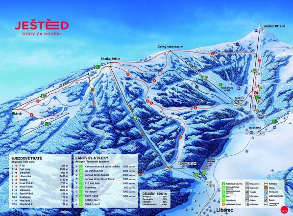 Ještěd Piste / Trail Map