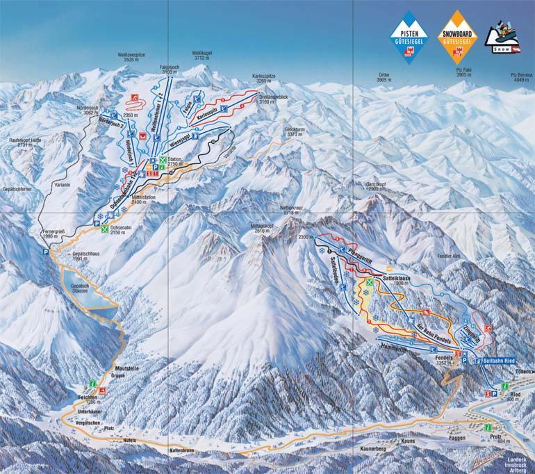 Kaunertal Piste / Trail Map