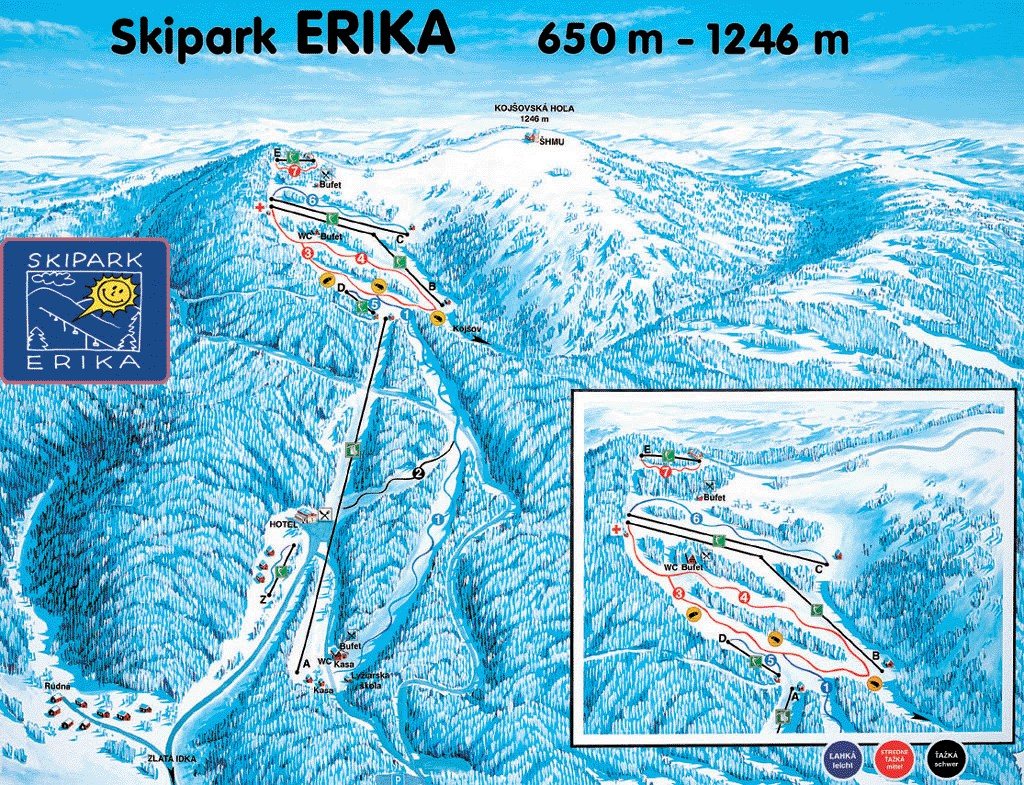 Kojšovsků hoľu/Skipark Erika Piste / Trail Map