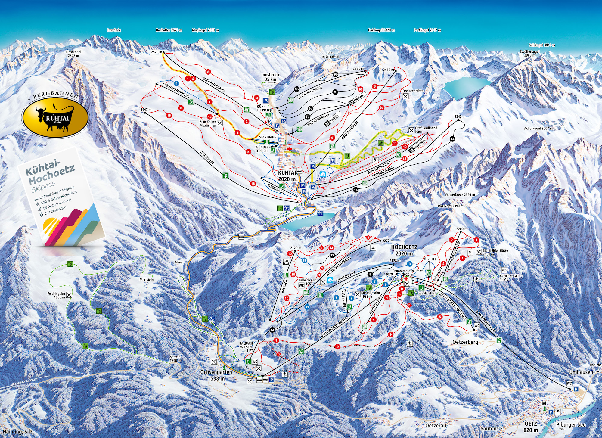 Kühtai Piste / Trail Map