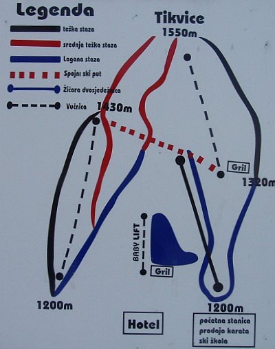 Kupres Piste / Trail Map