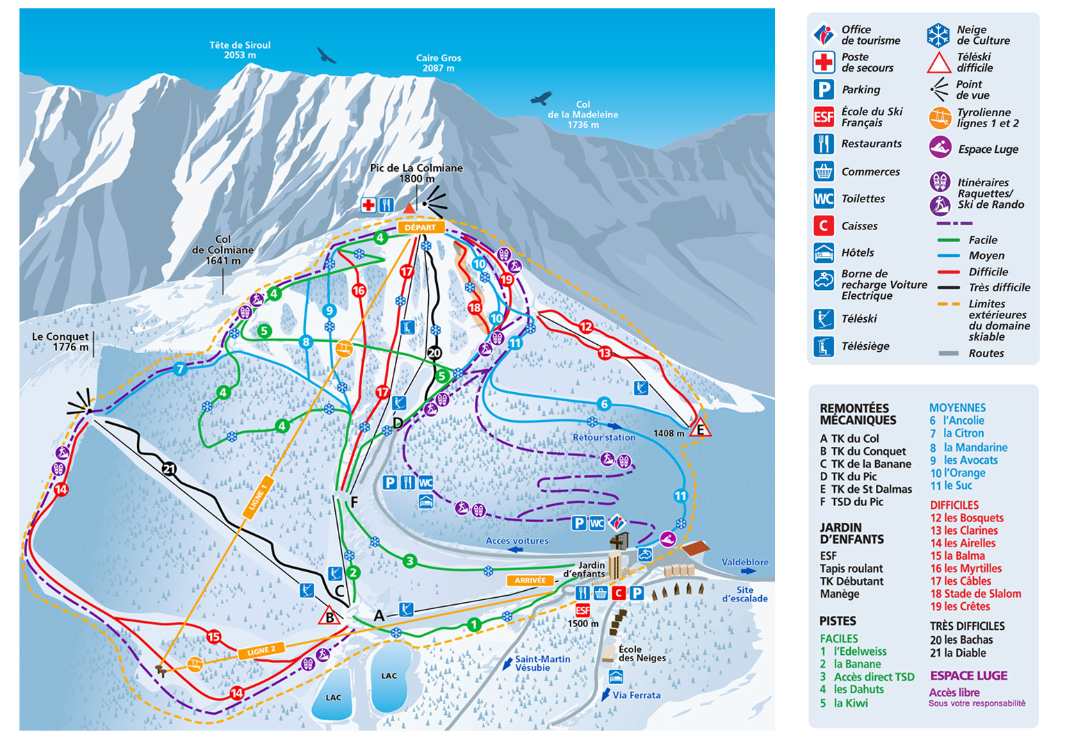 La Colmiane Piste / Trail Map