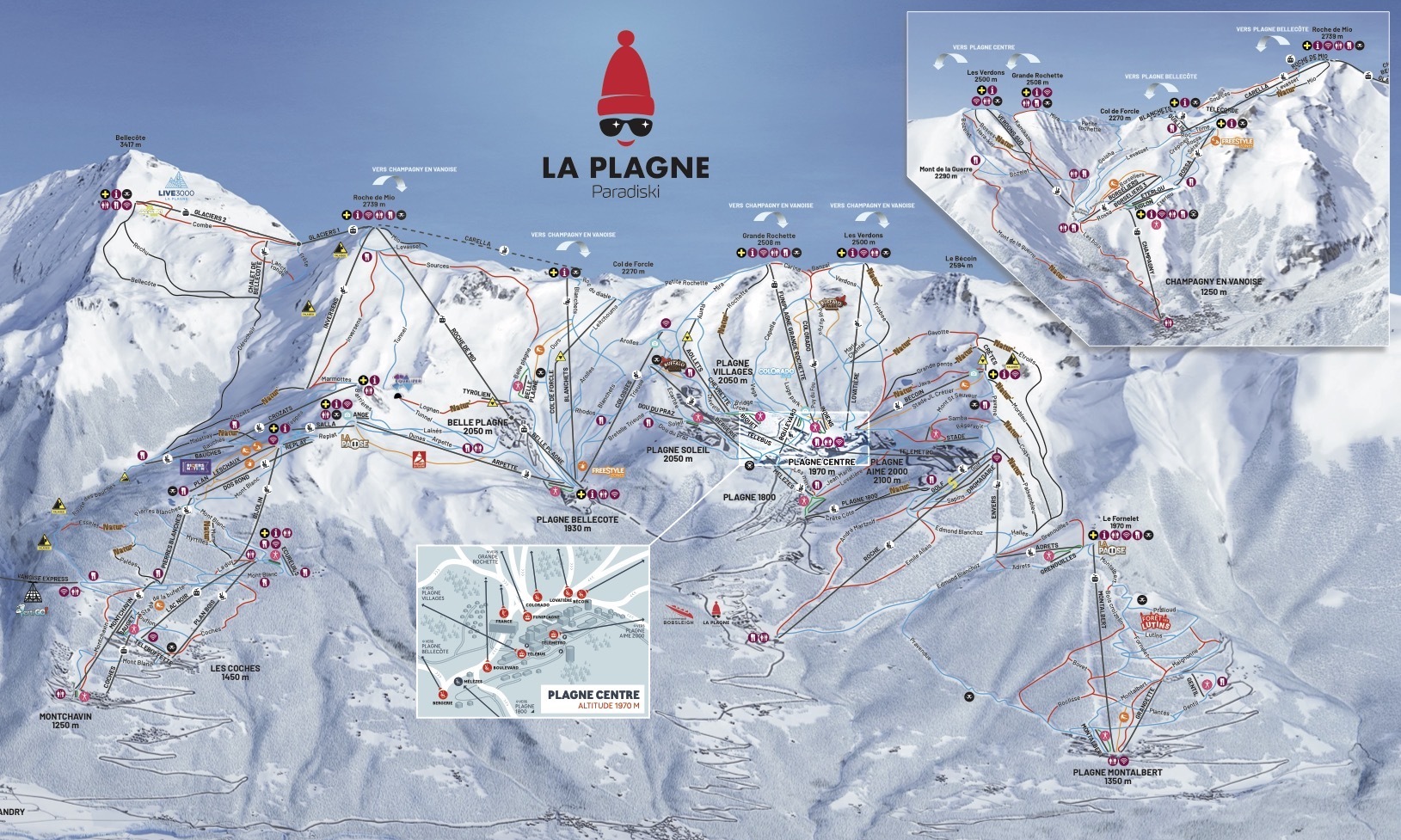 La Plagne Piste Map La Plagne Piste Map / Trail Map