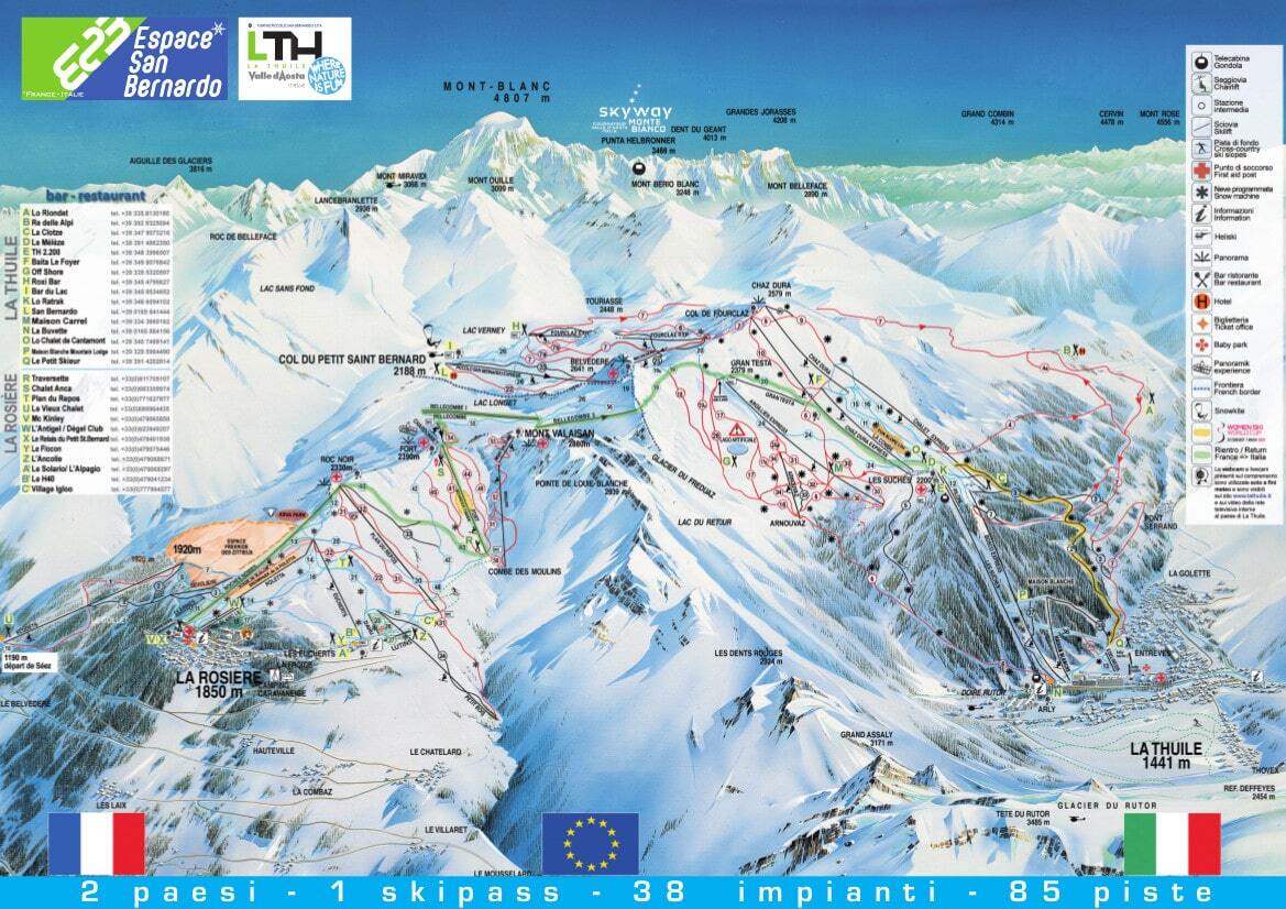 La Thuile Piste Map Trail Map