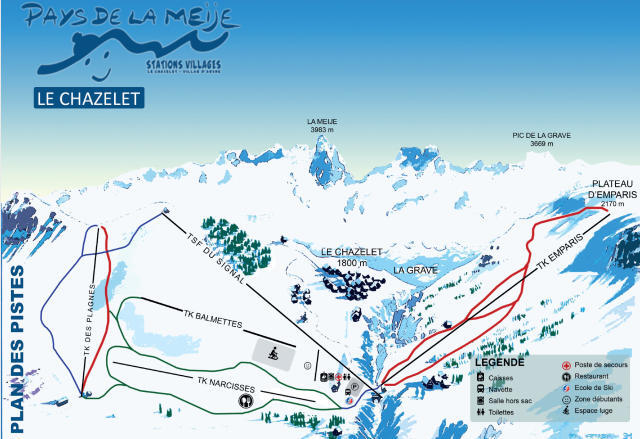 Le Chazelet Piste / Trail Map