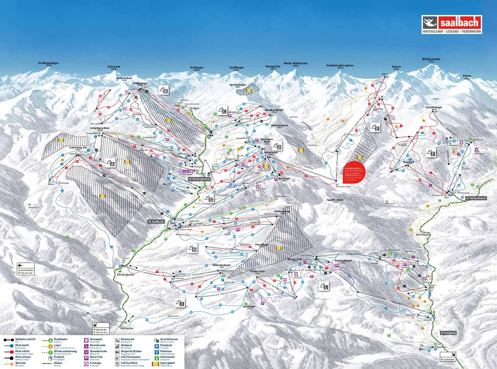Leogang Piste Map / Trail Map